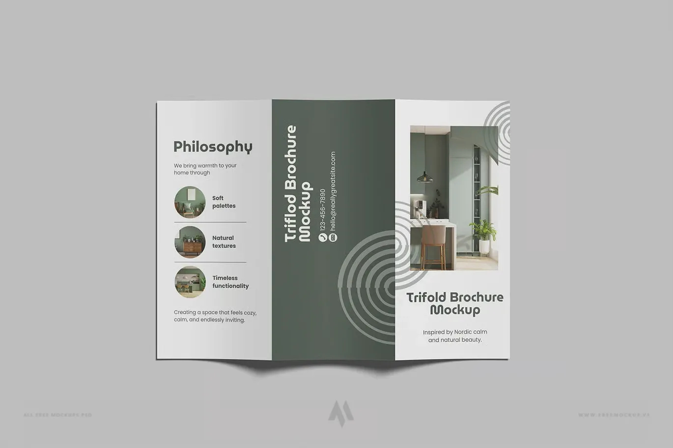 Mockup brochure gập ba ấn tượng