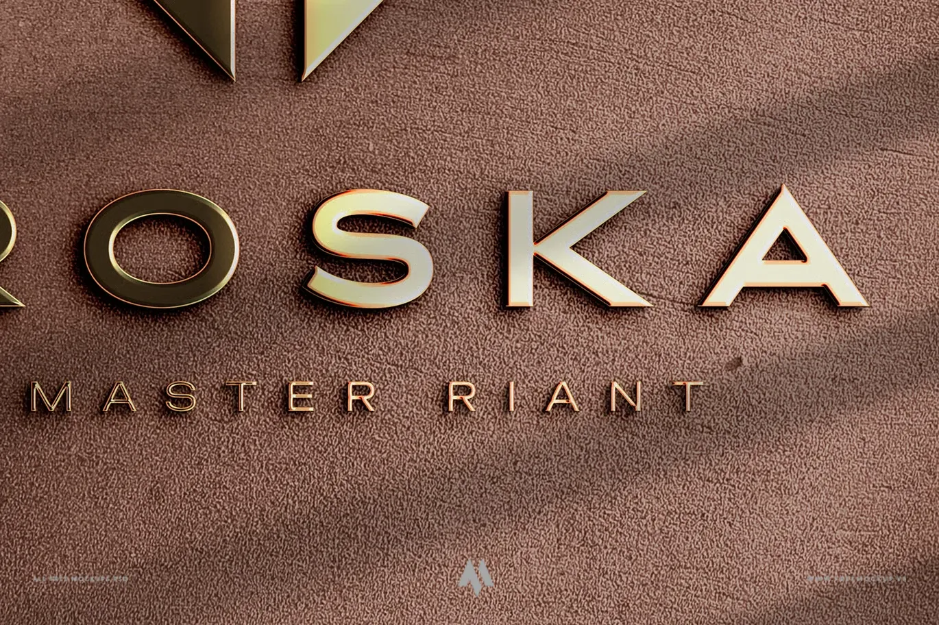 Nâng tầm Logo với mockup logo vàng trên tường