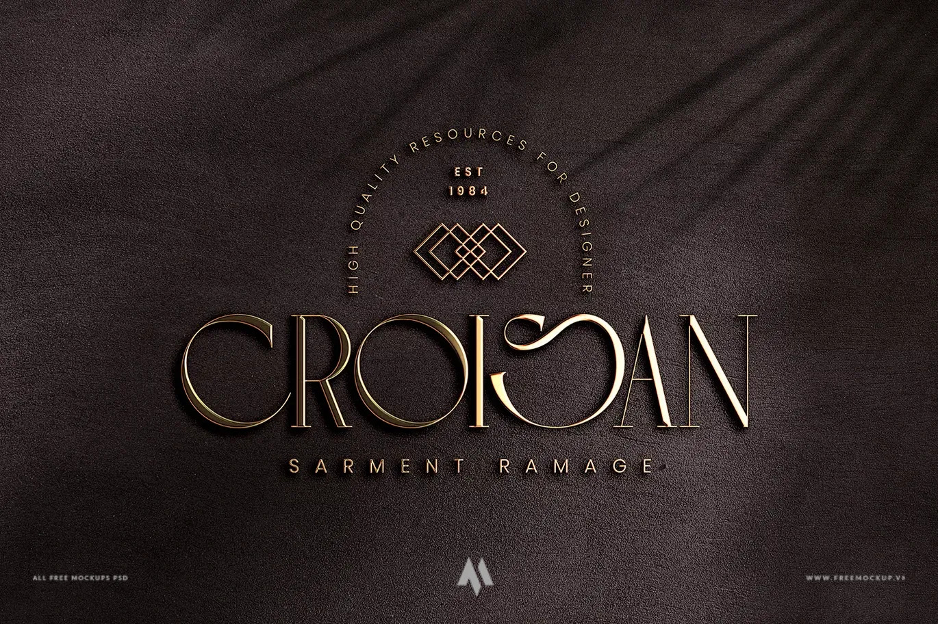 Nâng tầm Logo với mockup logo vàng trên tường