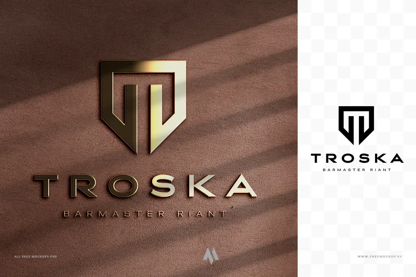 Nâng tầm Logo với mockup logo vàng trên tường