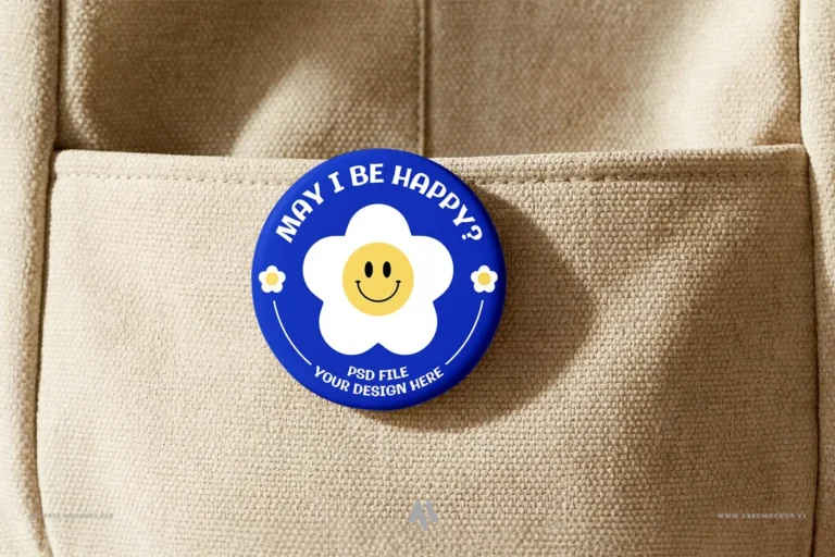 Mockup huy hiệu cài áo