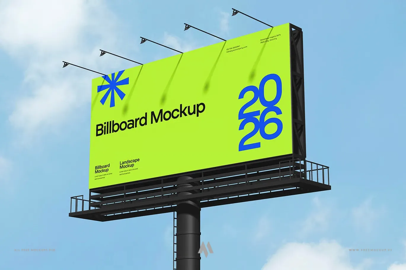 Mockup biển quảng cáo trên đường cao tốc