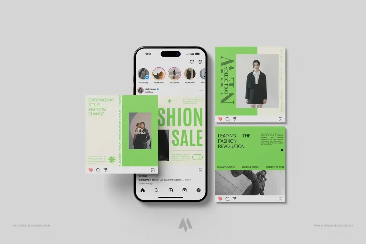 Mockup iphone bài đăng instagram