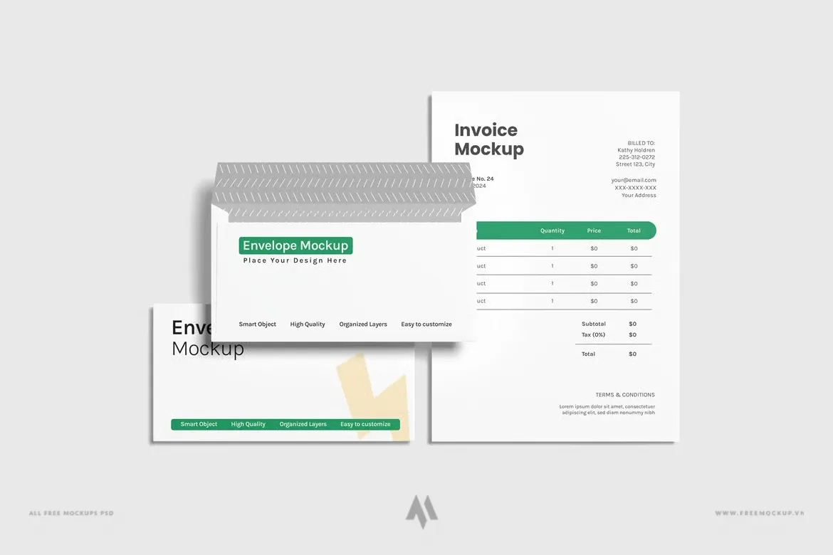 Tạo dấu ấn với bộ Mockup phong bì giấy A4