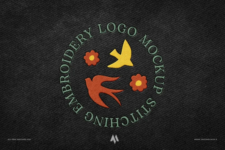 Mockup logo thêu trên vải