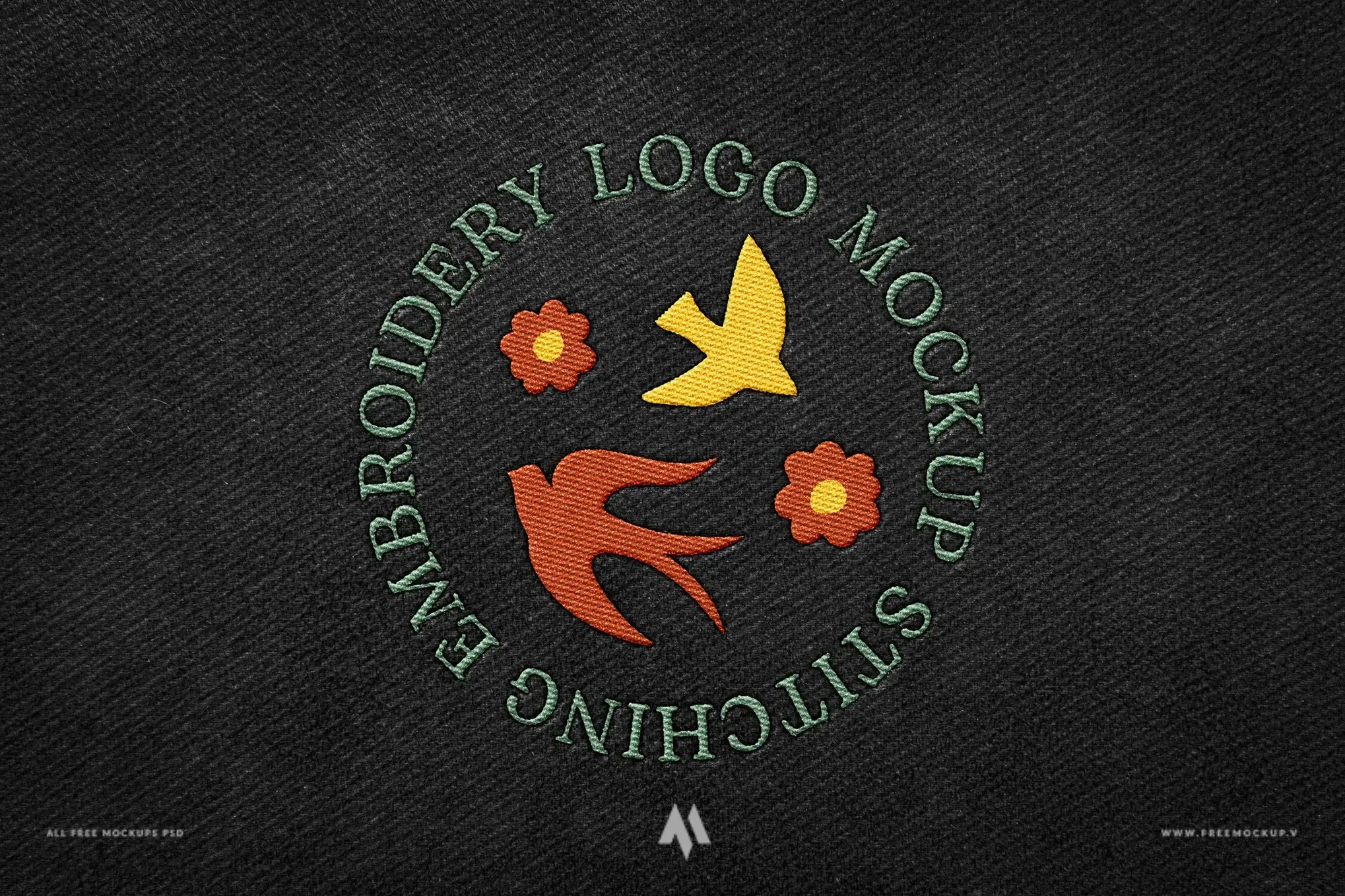 Mockup logo thêu trên vải