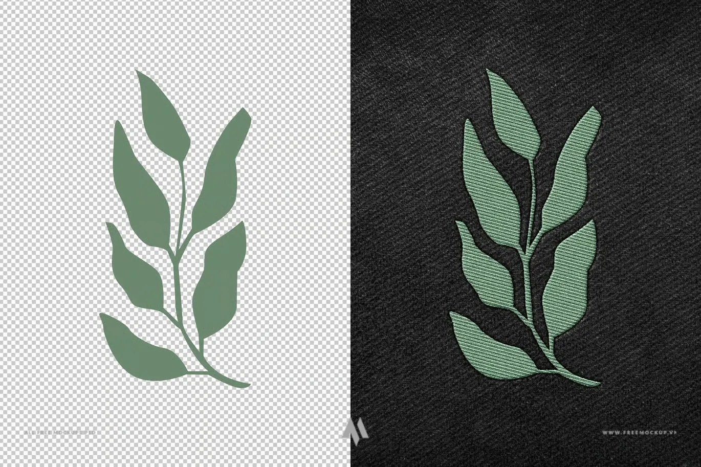 Mockup logo thêu trên vải