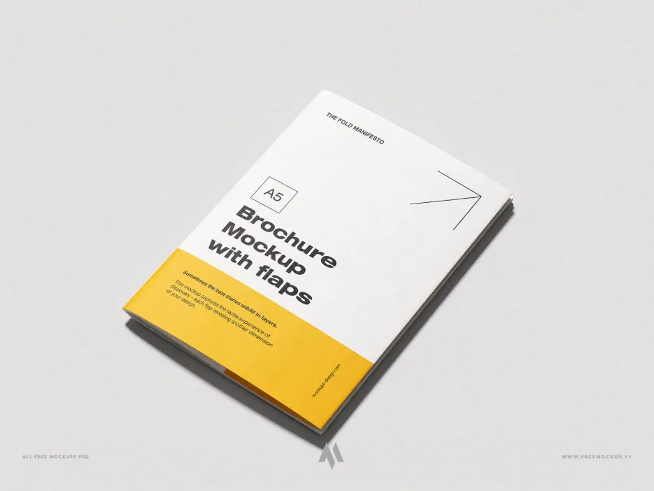 Nâng Tầm Thiết Kế Với Mockup Brochure A5 Gập Cánh