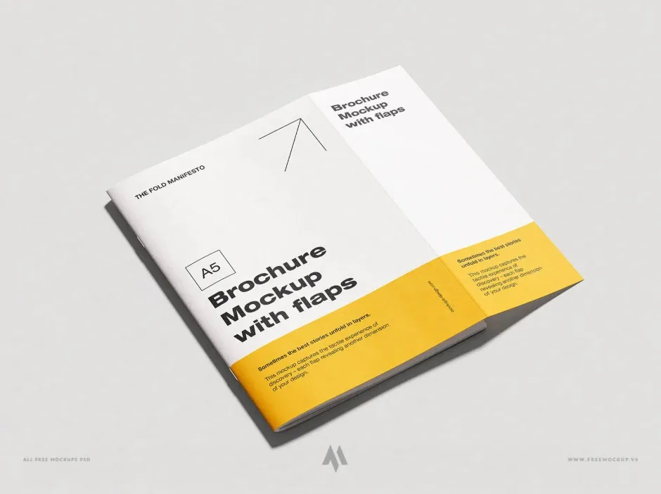 Mockup brochure A5 miễn phí PSD