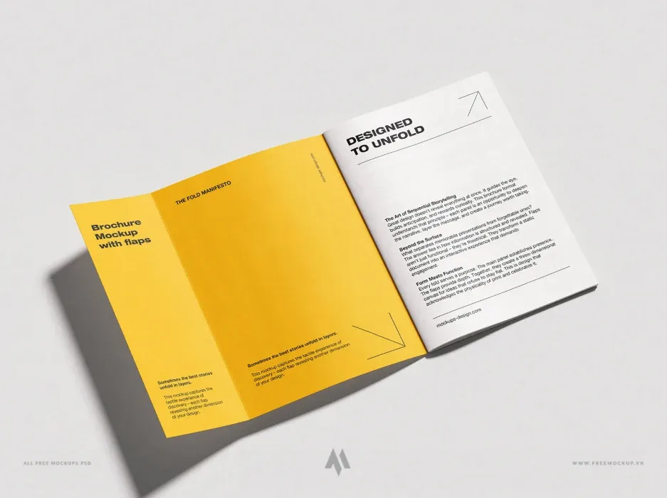 Mockup brochure A5 miễn phí PSD