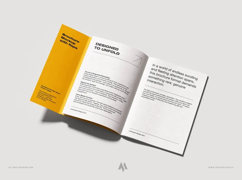 Mockup brochure A5 miễn phí PSD