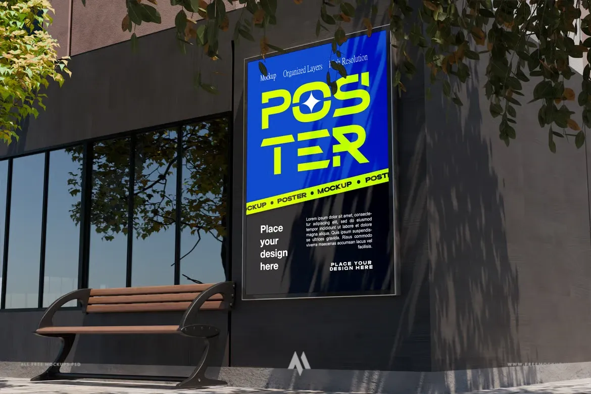 Mockup poster đường phố