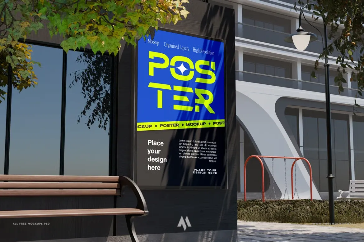 Mockup poster đường phố