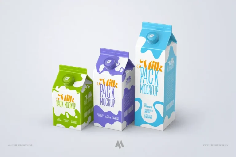 Mockup hộp sữa chuyên nghiệp