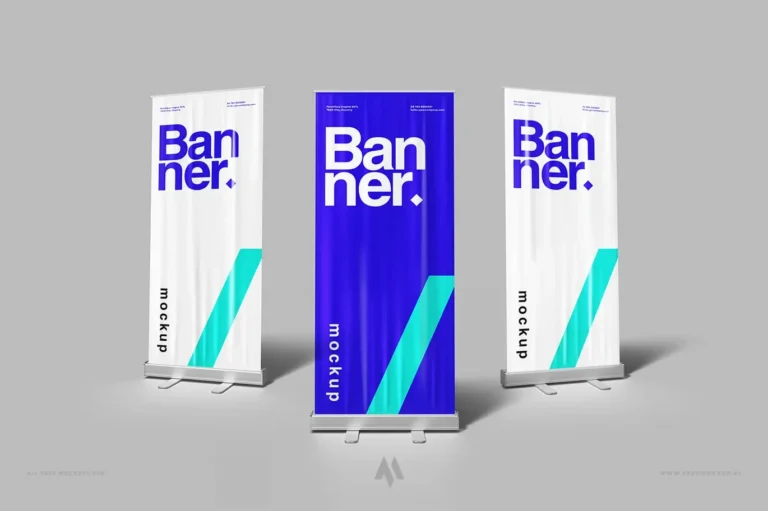 Mockup Standee cuốn chân nhôm