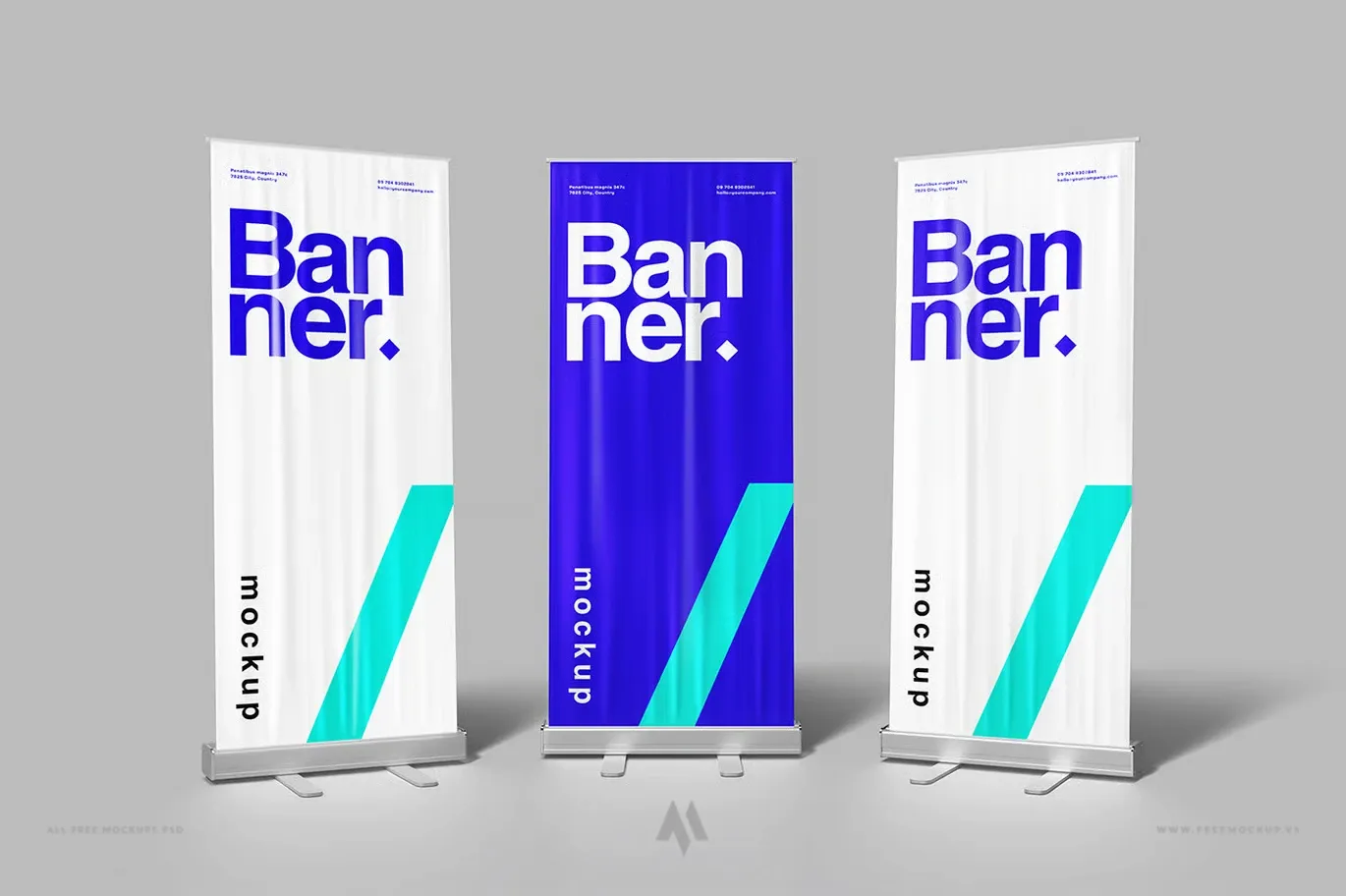 Mockup Standee cuốn chân nhôm