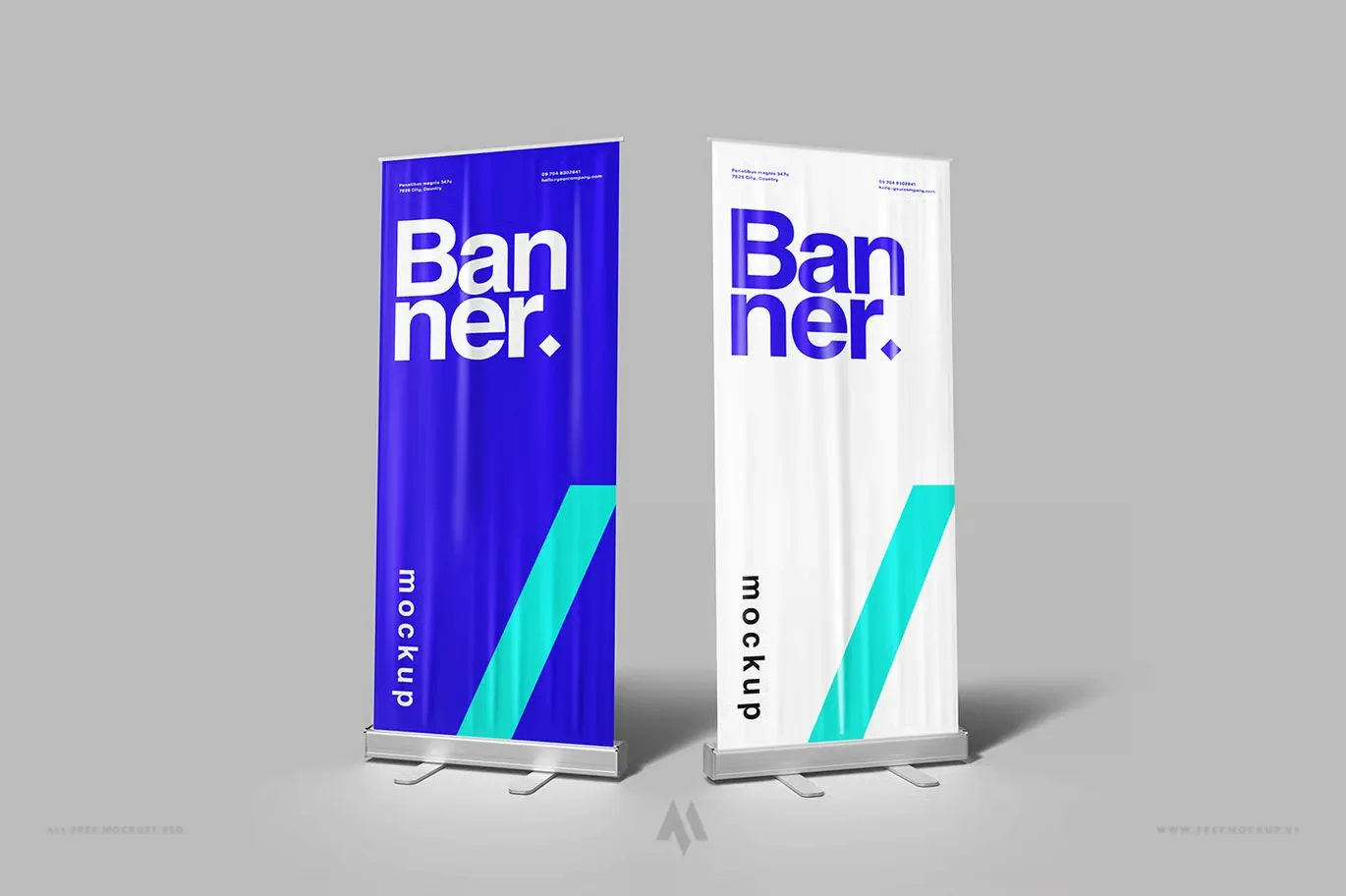 Mockup Standee cuốn chân nhôm