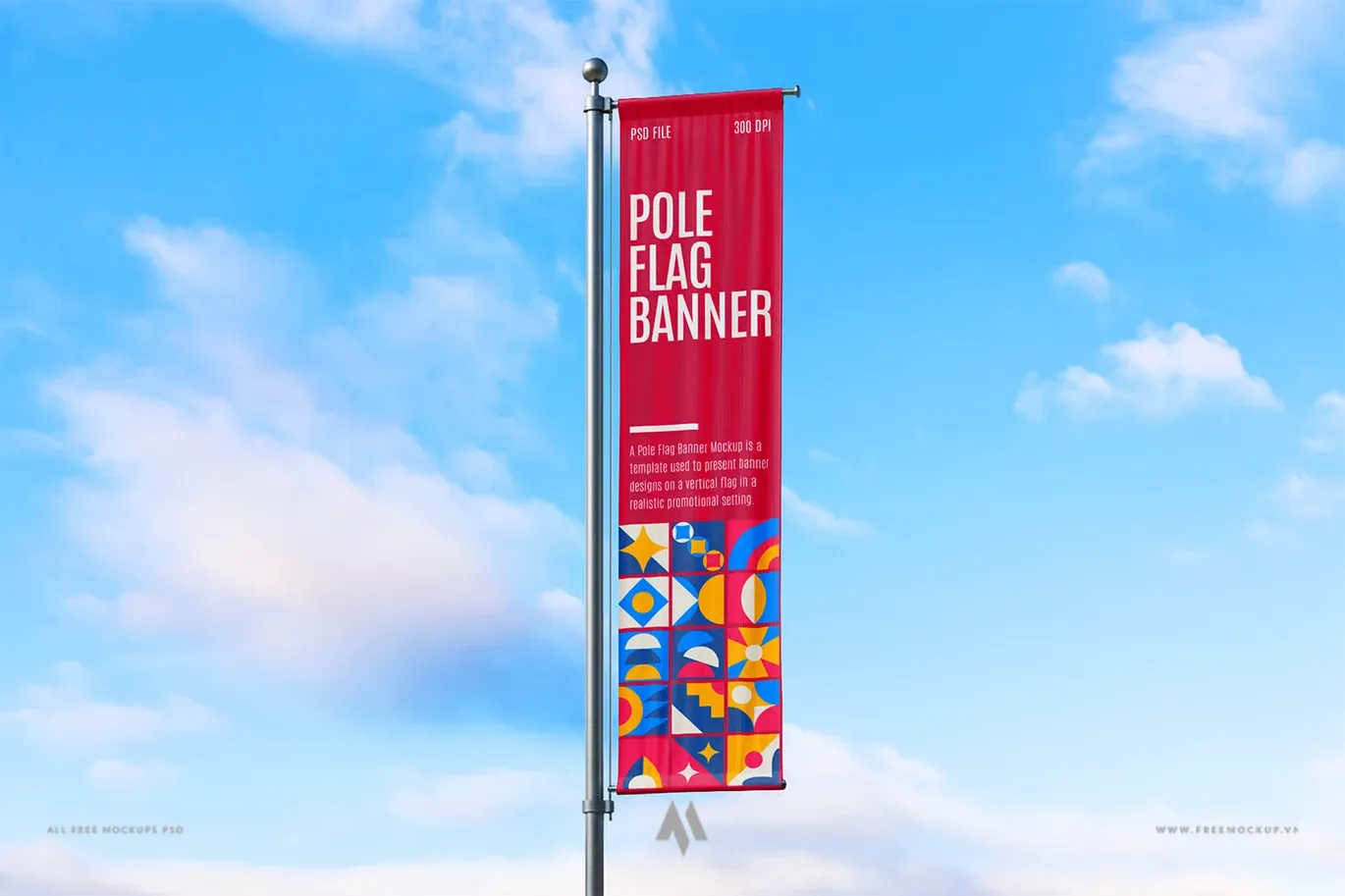 Mockup cờ phướn treo miễn phí