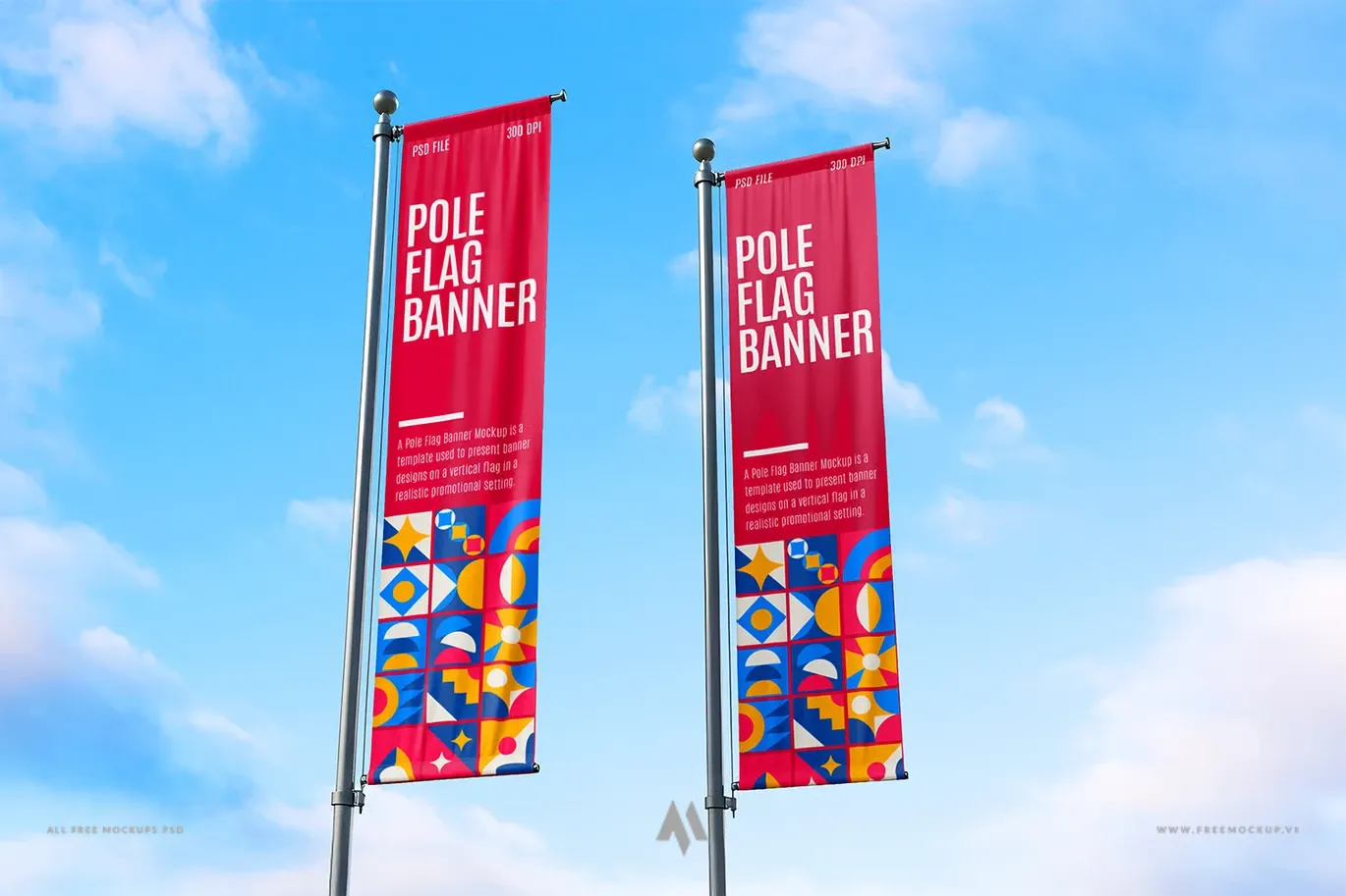 Mockup cờ phướn treo miễn phí