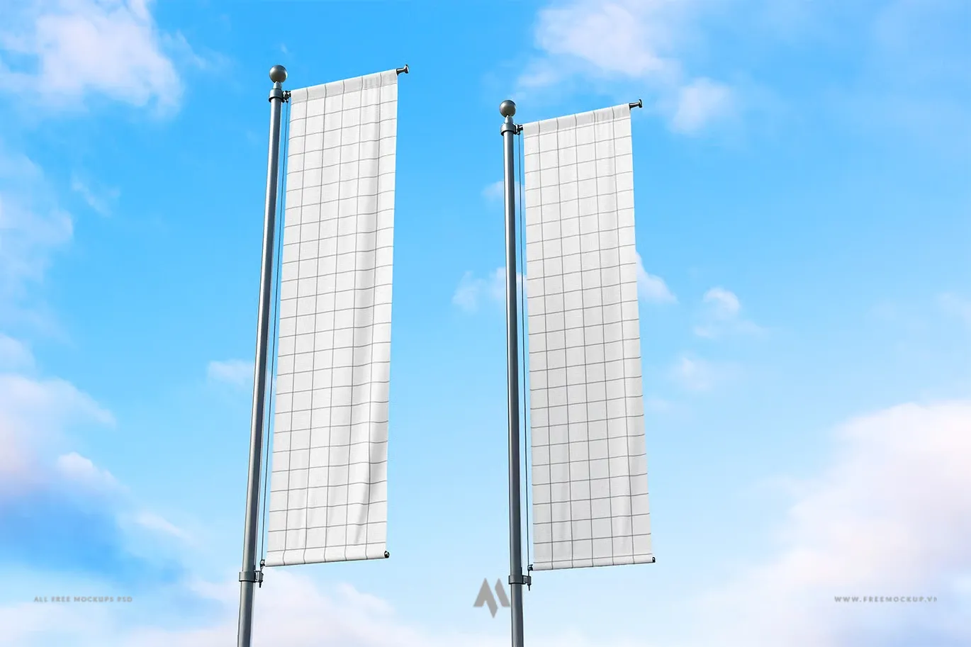 Mockup cờ phướn treo miễn phí