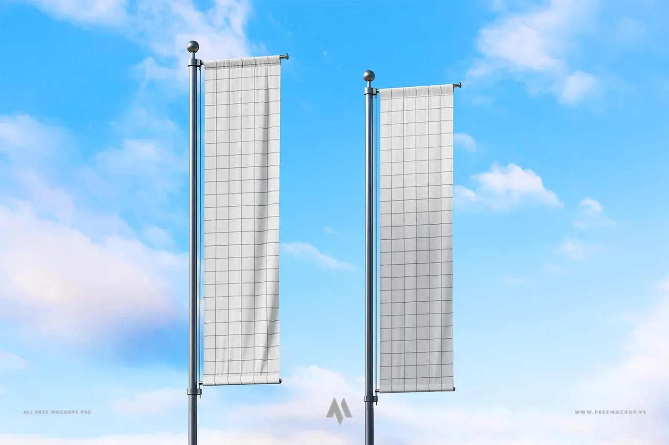 Mockup cờ phướn treo miễn phí