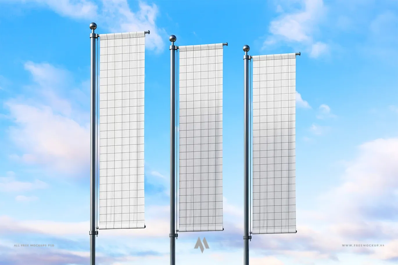 Mockup cờ phướn treo miễn phí