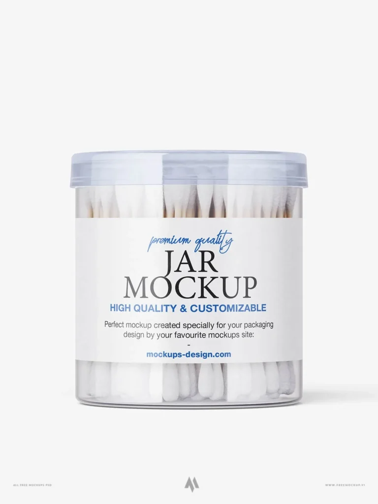 Mockup hộp tăm bông