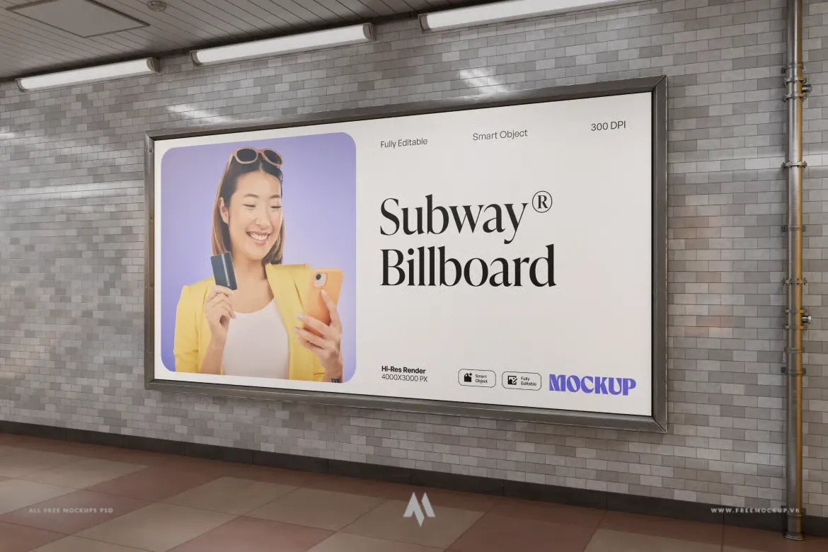 Mockup biển quảng cáo ga tầu