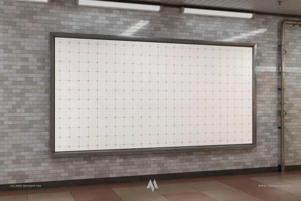 Mockup biển quảng cáo ga tầu