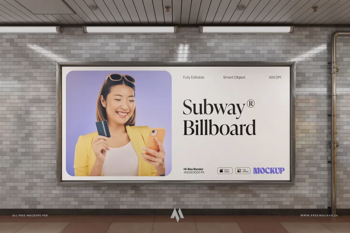 Mockup biển quảng cáo ga tầu