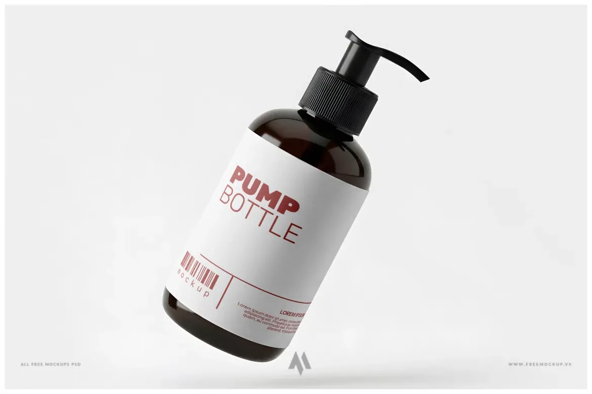 Mockup chai có vòi bơm