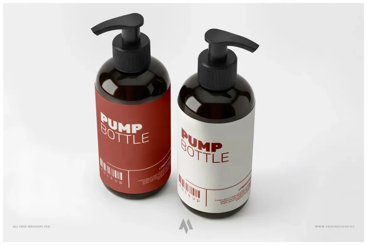 Mockup chai có vòi bơm