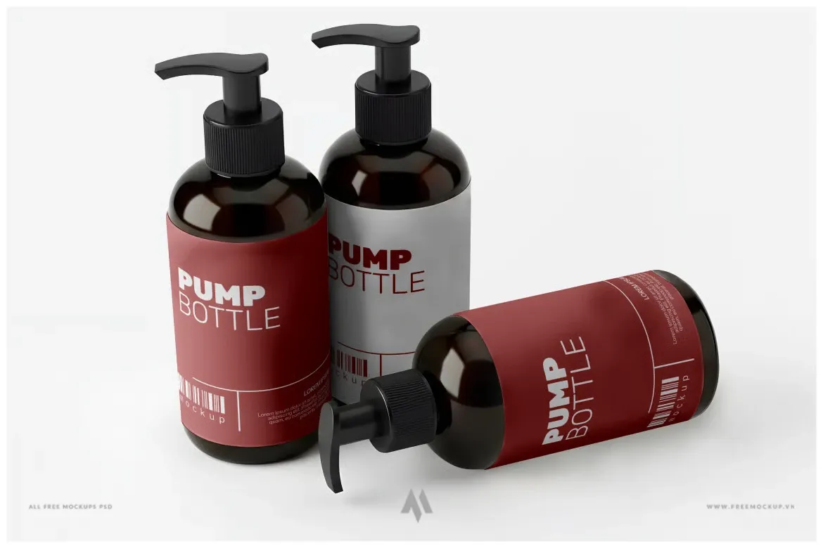 Mockup chai có vòi bơm