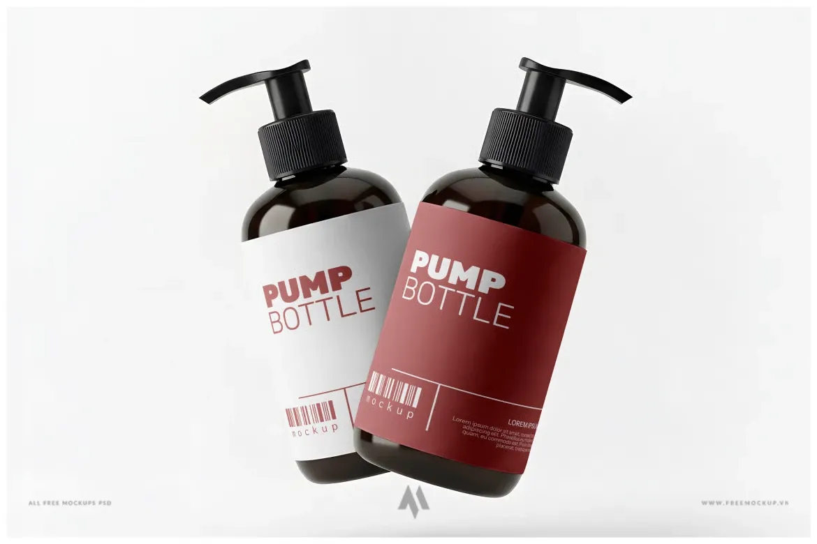 Mockup chai có vòi bơm