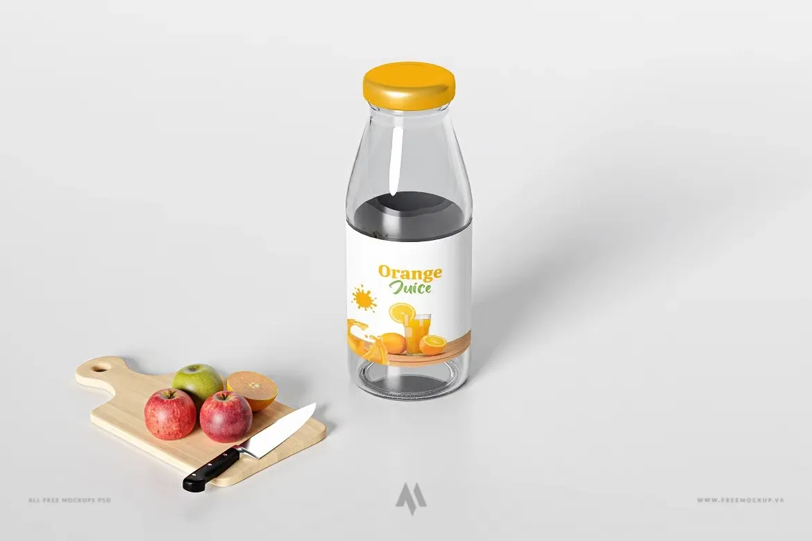 Mockup chai nước ép đẹp mắt