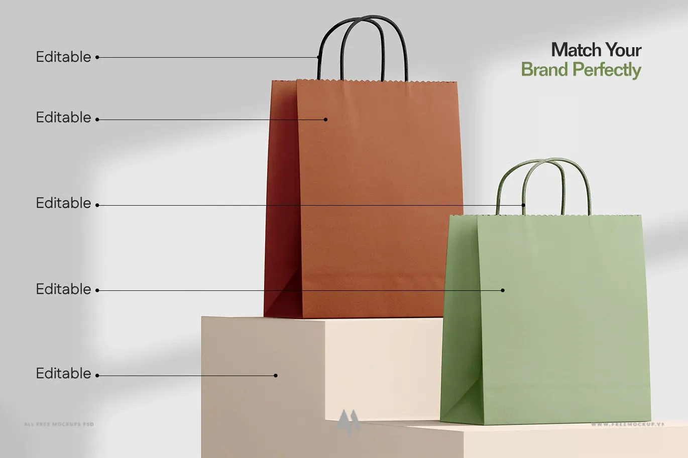 Mockup túi Giấy Kraft miễn phí