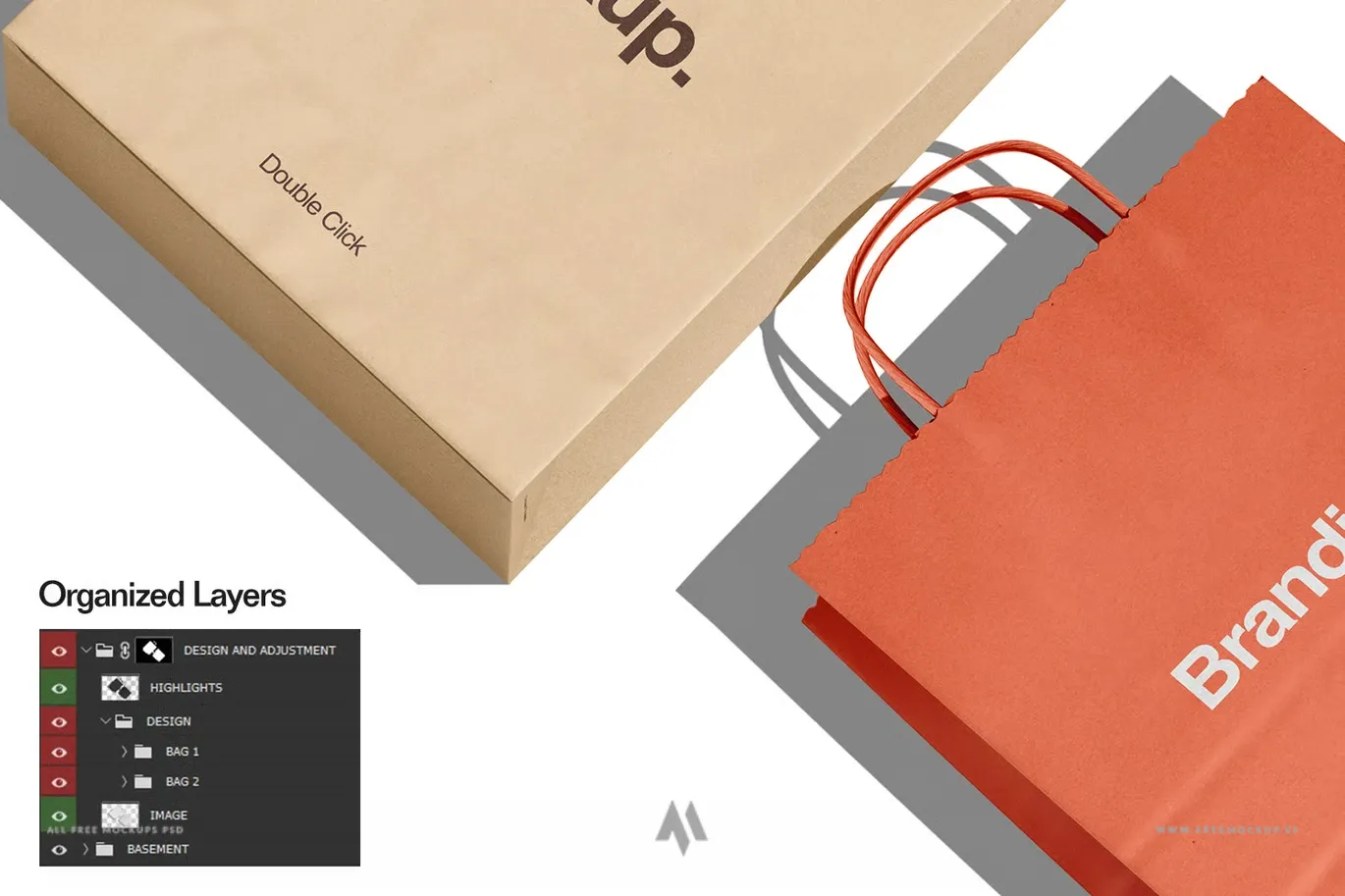 Mockup túi Giấy Kraft miễn phí