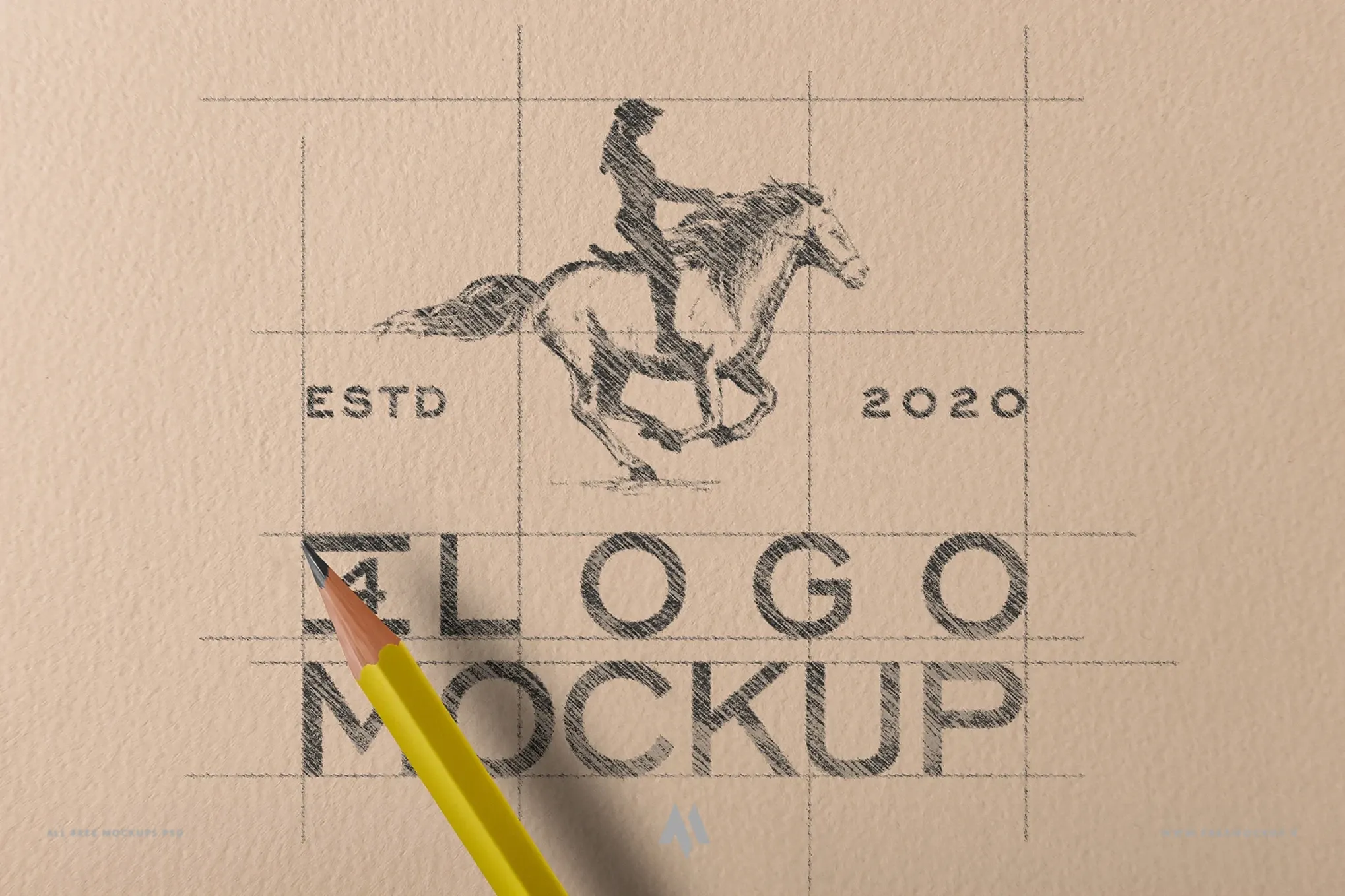 Mockup logo phác thảo trên giấy