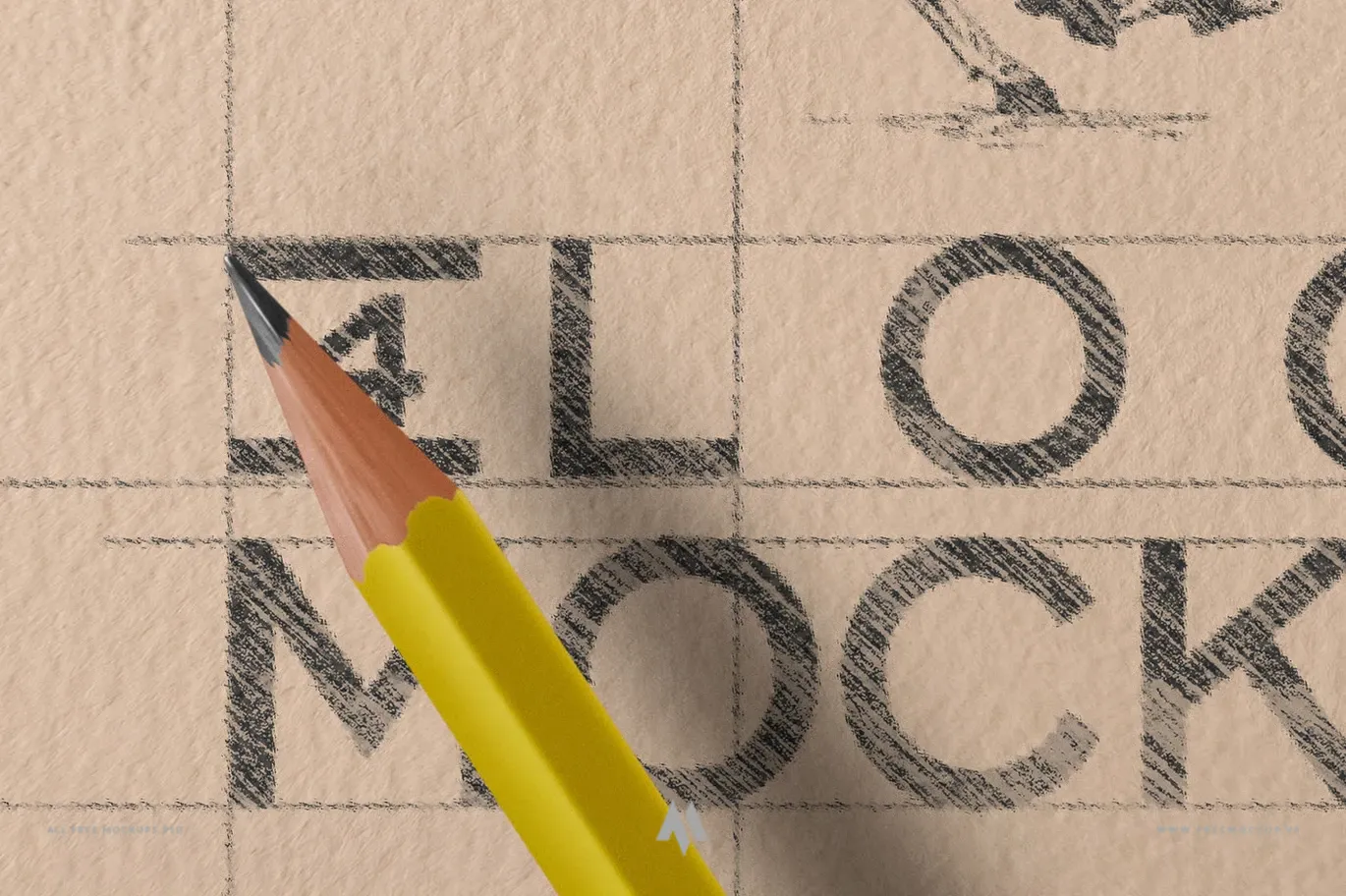 Mockup logo phác thảo trên giấy