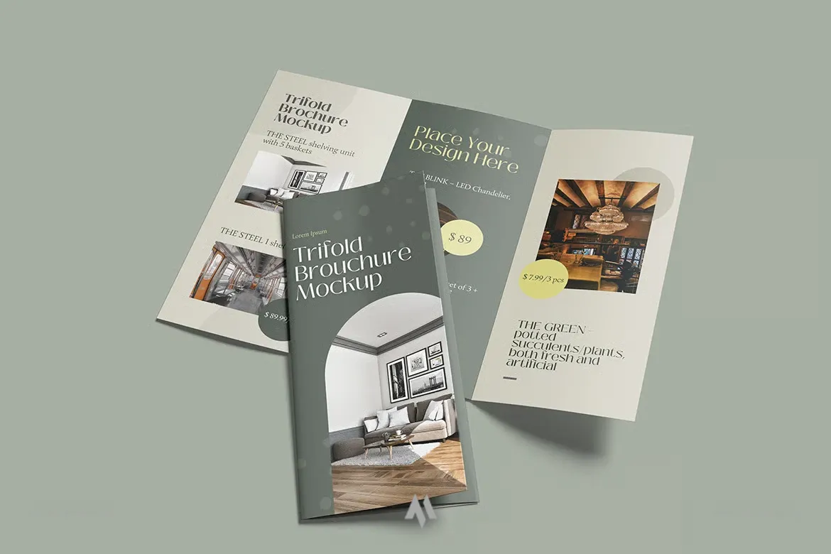 Mockup tờ rơi A4 gập 3 miễn phí PSD