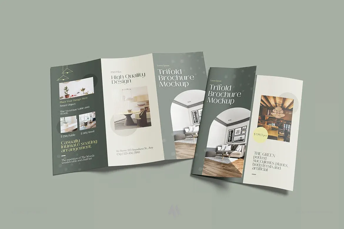 Mockup tờ rơi A4 gập 3 miễn phí PSD