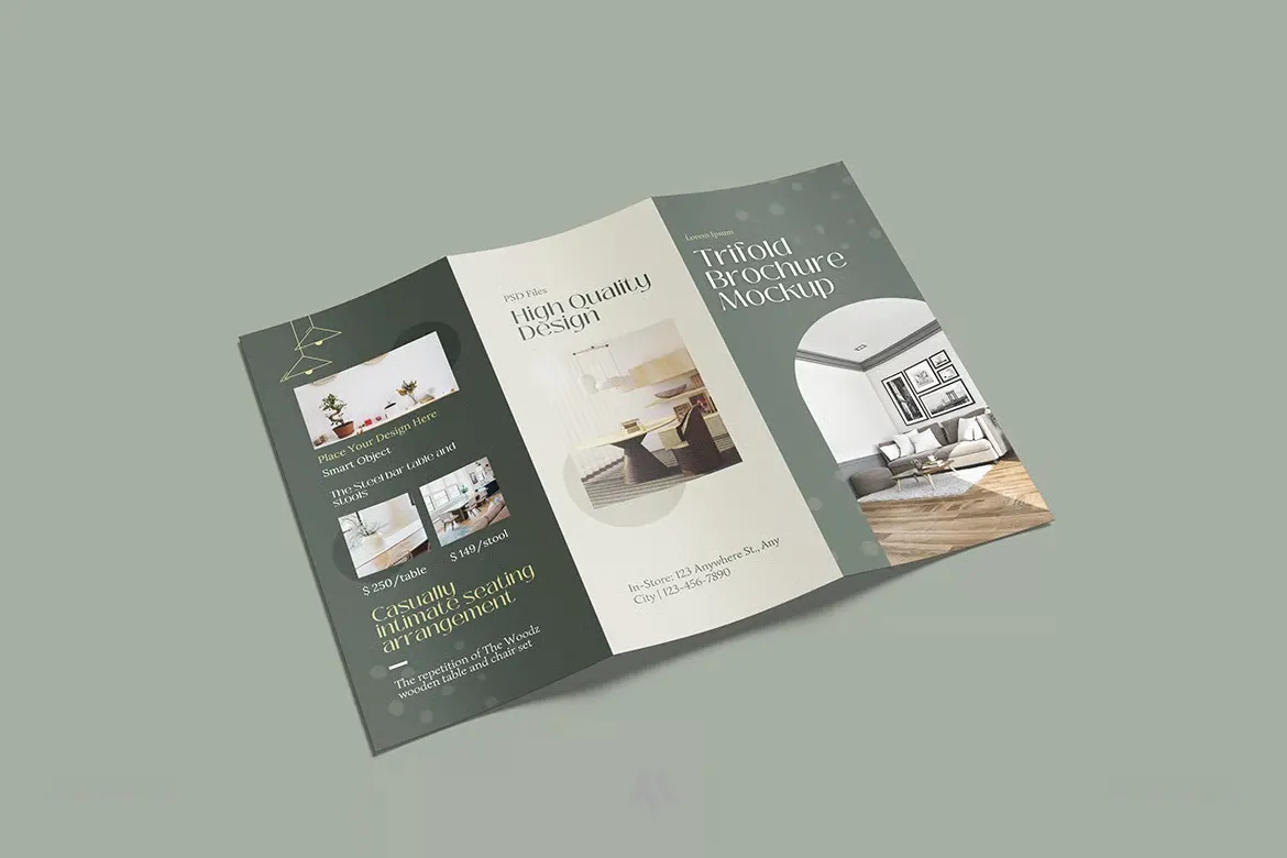 Mockup tờ rơi A4 gập 3 miễn phí PSD