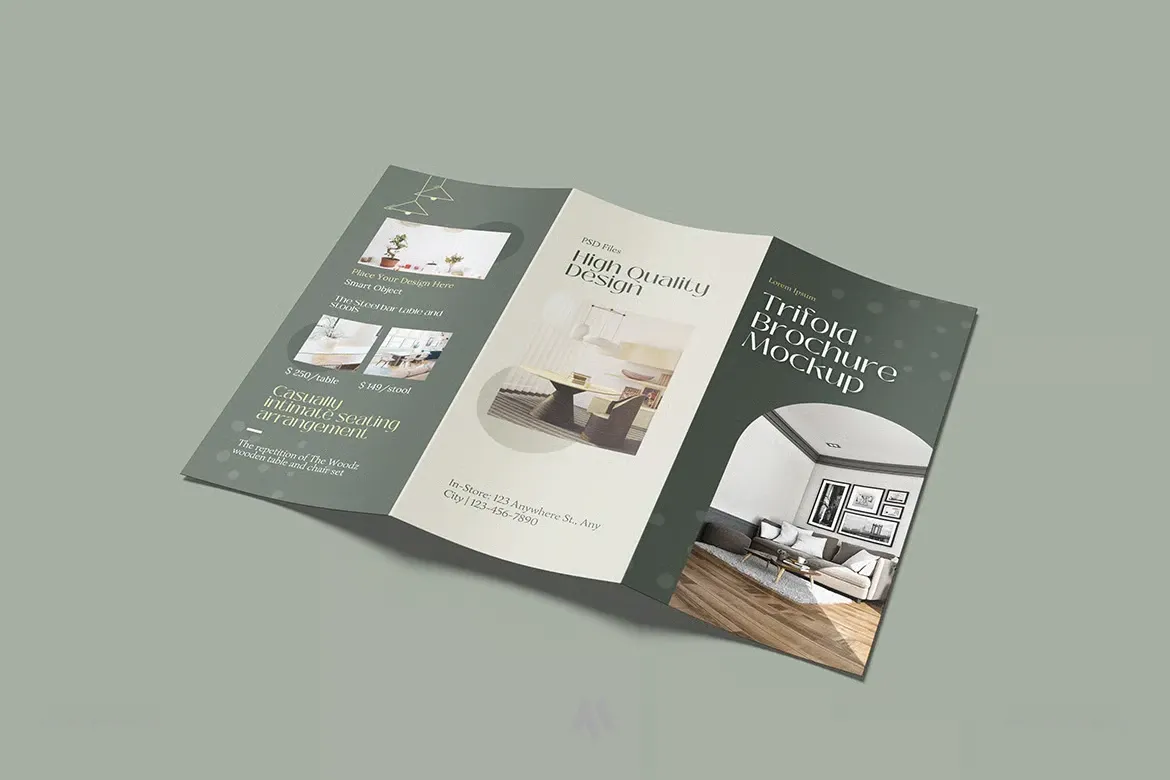 Mockup tờ rơi A4 gập 3 miễn phí PSD