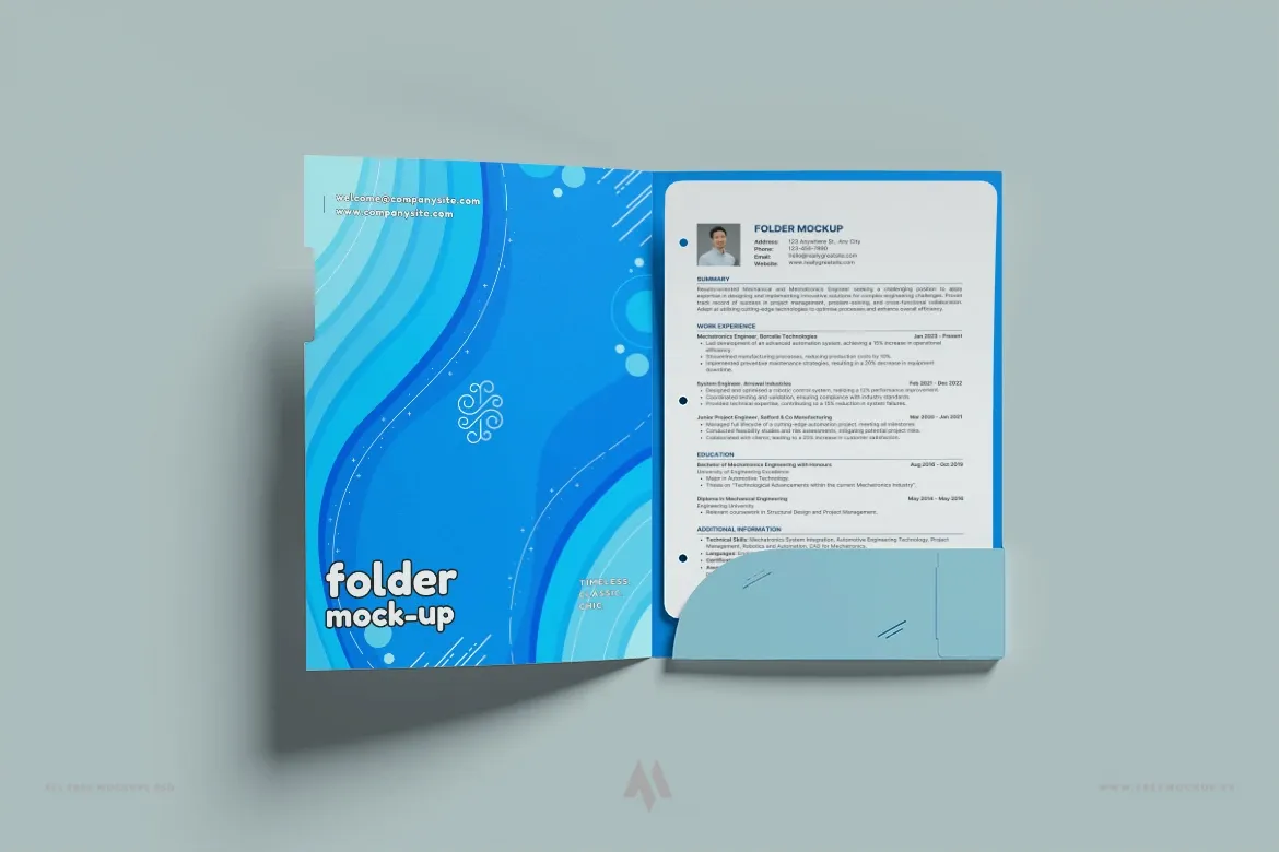 Mockup kẹp tài kiệu A4