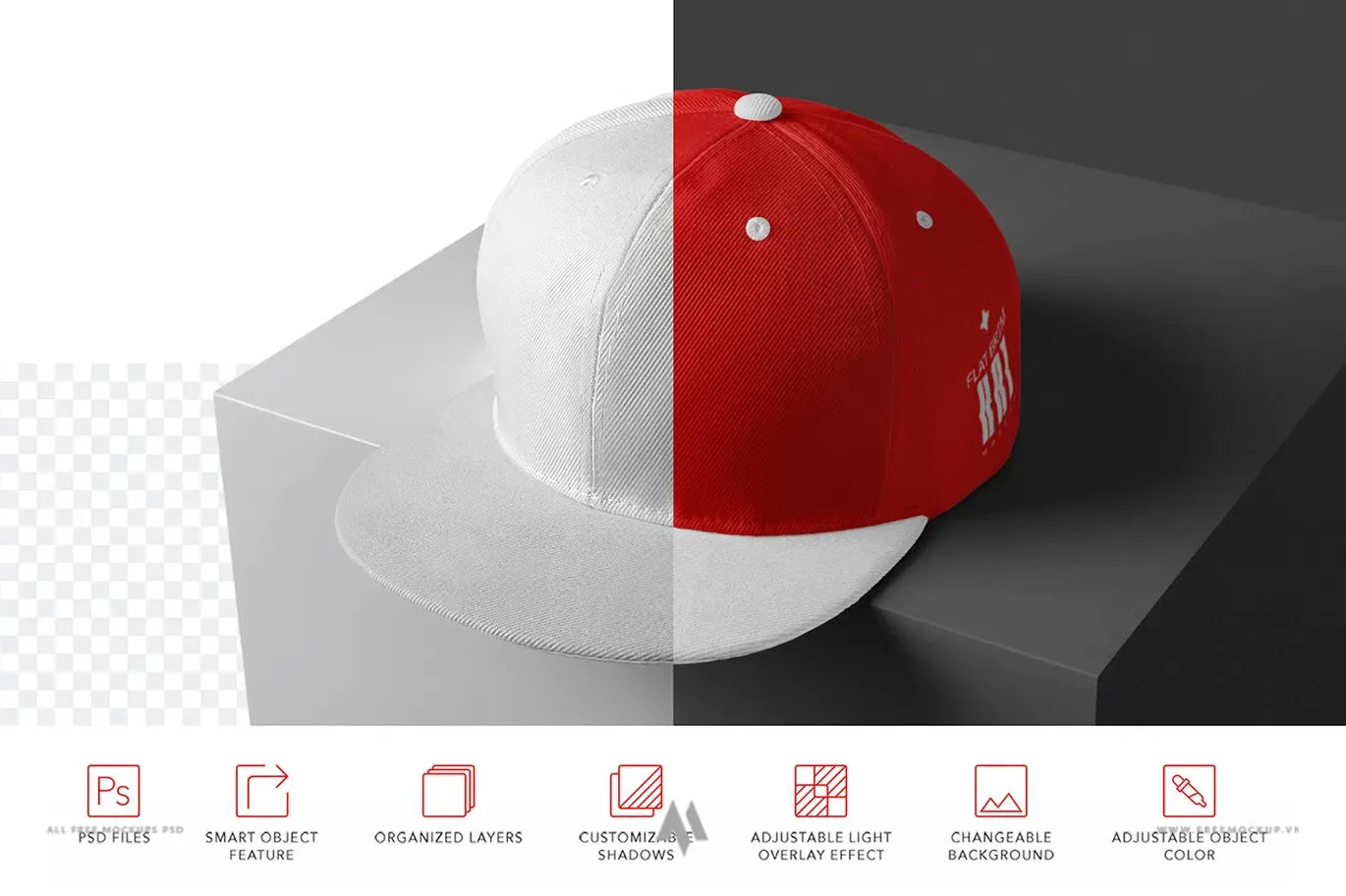 Mockup mũ lưỡi trai miễn phí PSD