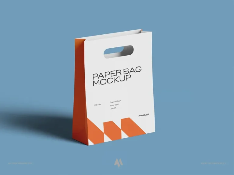 Mockup túi giấy có quai khoét