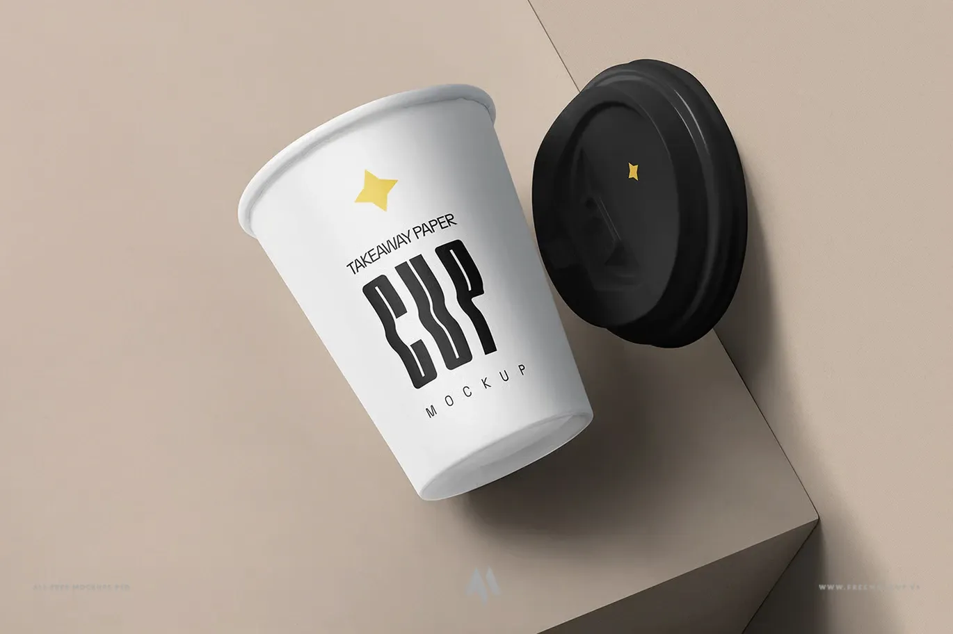 Mockup cốc coffee giấy mang đi