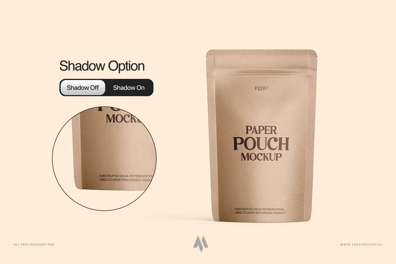 Mockup túi zip giấy Kraft