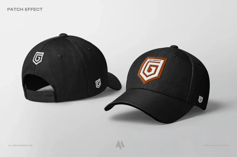 Mockup mũ lưỡi trai thêu logo