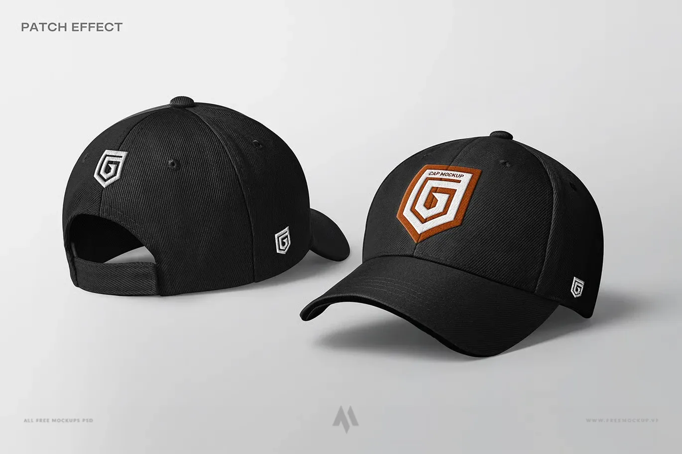 Mockup mũ lưỡi trai logo thêu